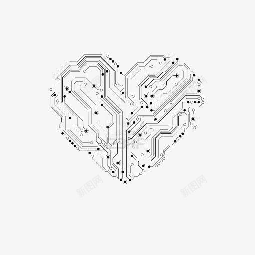创意电路图png免抠素材_88icon https://88icon.com 心形装饰 爱心 爱心印花 电路 电路图 设计感