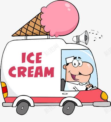 卡通版的卖冰淇淋的车子png免抠素材_88icon https://88icon.com 冰淇淋 卡通 叫卖 车