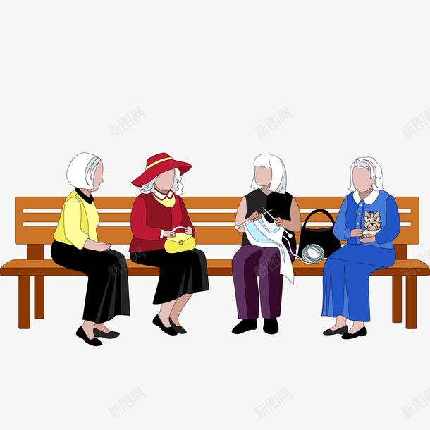 老人家在公园长椅聊天矢量图ai免抠素材_88icon https://88icon.com 交谈 人物设计 休闲 公园长椅 彩色 老人节 矢量图
