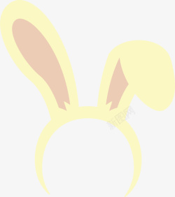塌耳兔复活节黄色兔耳头箍高清图片