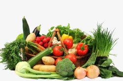 菜市场的蔬菜与菜篮素材