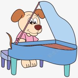 曲调小狗弹钢琴高清图片