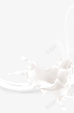牛奶飘带效果喷溅的白色牛奶高清图片