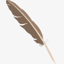 棕色羽毛手绘羽毛笔高清图片