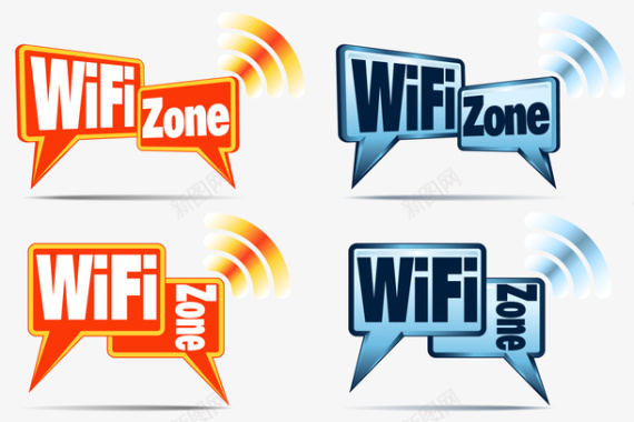 WiFi无线连接WiFi图标矢量图图标