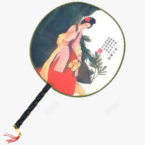 黑色手柄丝绸圆形扇子png免抠素材_88icon https://88icon.com 卡通樱花红色扇子 古典 古风 圆形扇子 扇子 手柄 文字 流苏 红色 经典 黑色