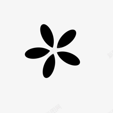 四瓣小花花图标简易图标简单图标识logo图标