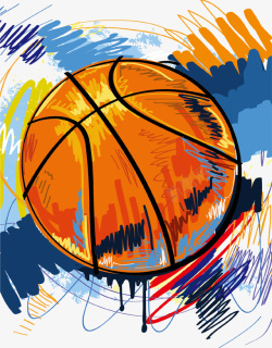 彩色创意抽象篮球海报素材