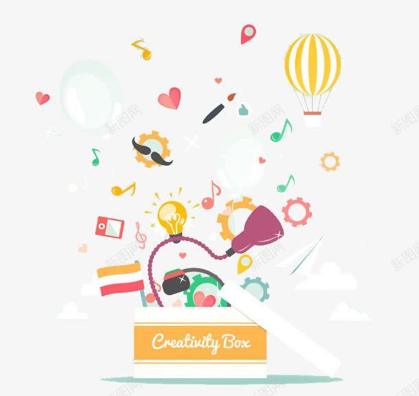 扁平化魔法礼盒png免抠素材_88icon https://88icon.com H5页面素材 促销 促销图案 扁平卡通 打开的盒子 电商卡通素材 礼物 礼盒 网页设计卡通