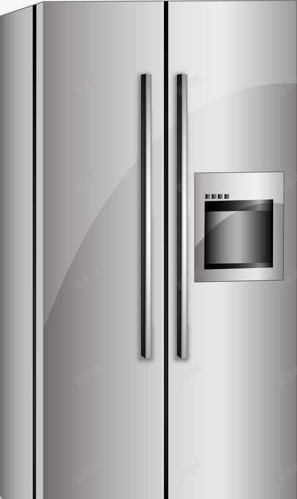 银色智能对开门冰箱模型png免抠素材_88icon https://88icon.com 冰箱 双开门冰箱 家用电器 家电 对开门冰箱 智能冰箱 电器