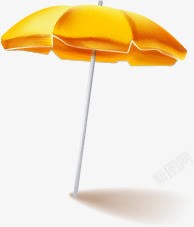 黄色手绘遮阳伞夏天素材