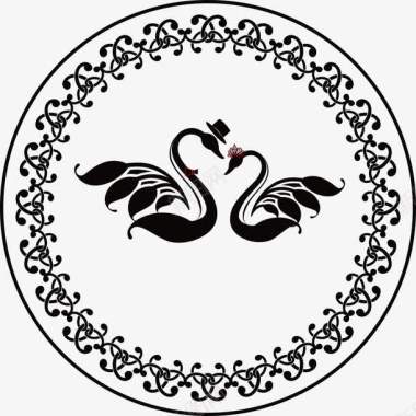 婚礼设计鸳鸯logo矢量图图标图标