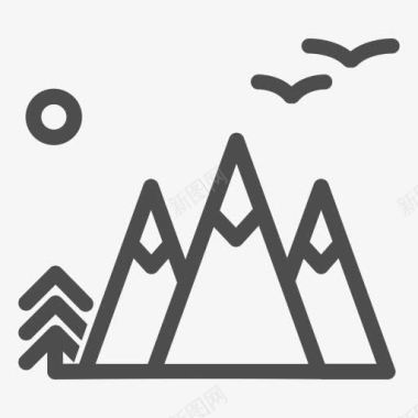 山空气森林新鲜的山自然帐篷旅游旅图标图标