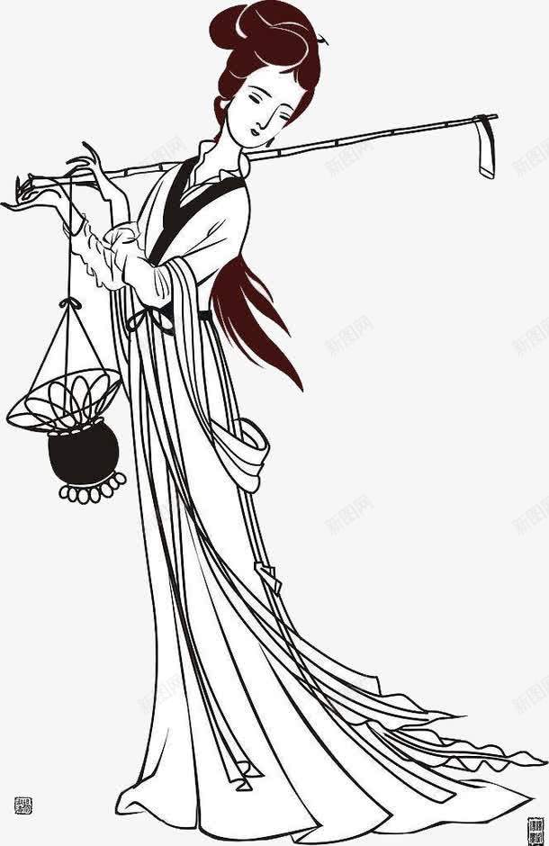 古代水墨美女png免抠素材_88icon https://88icon.com 中国元素 传统装饰 古代人物 水墨古人 水墨美女