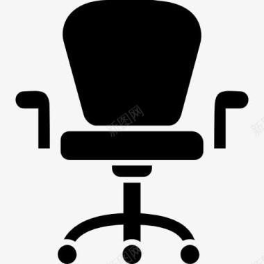 工作室背景扶手椅带轮子的工作室家具图标图标