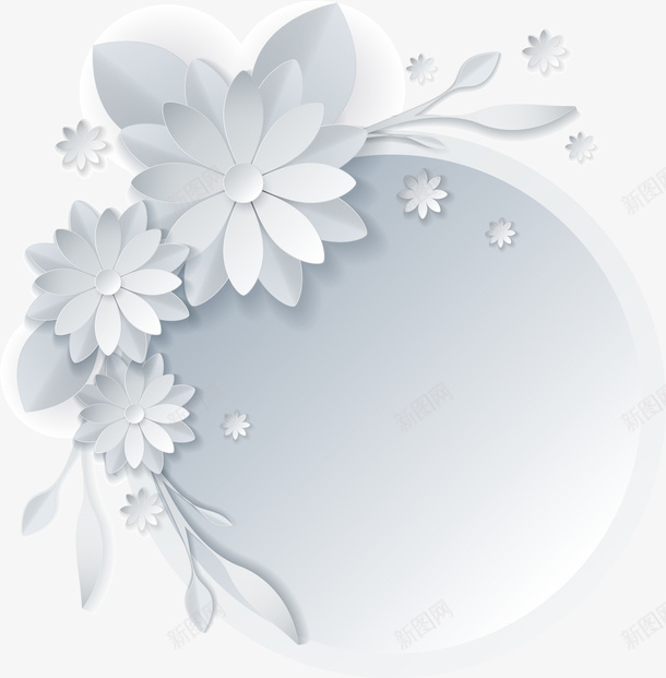 白色花朵装饰图案png免抠素材_88icon https://88icon.com 免抠PNG 植物 白花 立体花朵 纸片花 纸花 装饰