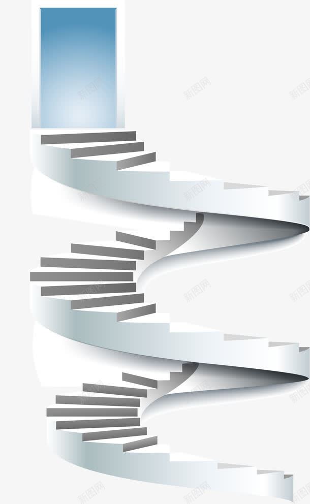 白色旋转楼梯png免抠素材_88icon https://88icon.com 旋转楼梯 白色台阶 白色楼梯 白色阶梯 盘旋楼梯 蓝色大门 螺旋楼梯