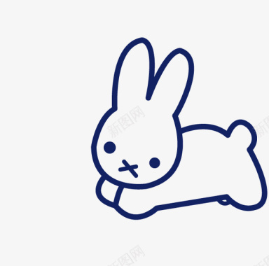 卡通帅哥可爱手绘小兔子图标图标