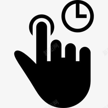 文档填充山楂点击手势符号的一个手指的黑色手图标图标