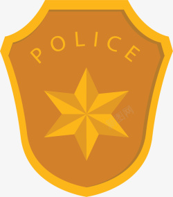 六角星标志警察徽章矢量图素材