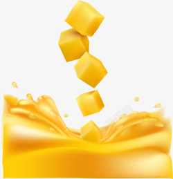 黄色简约果粒果汁装饰图案素材