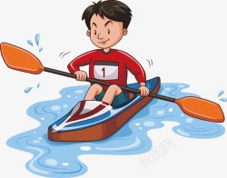 小孩划船男子皮划艇培训招生矢量图高清图片