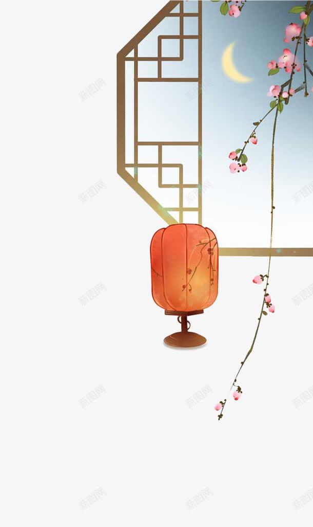 手绘窗棂花朵png免抠素材_88icon https://88icon.com 古风 手绘 灯具 窗棂 花朵