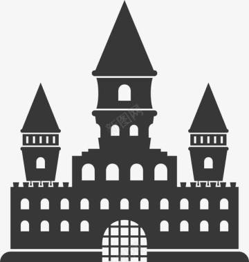 吸血鬼城堡童话城堡黑色矢量图图标图标