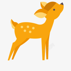 橙色动物卡通梅花鹿矢量图高清图片