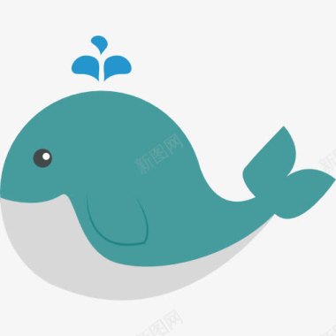 卡通动物插图鲸鱼图标图标