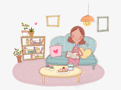 孕妇读书坐在沙发上看书的孕妇高清图片