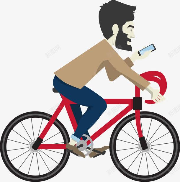 骑单车看手机的男子png免抠素材_88icon https://88icon.com 中年人 锻炼 驴友 骑车