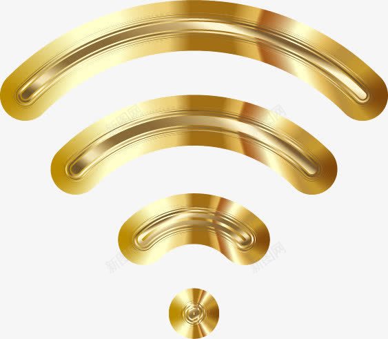 金色的无线网络png免抠素材_88icon https://88icon.com WiFi 互联网 无线网络 科技 金色