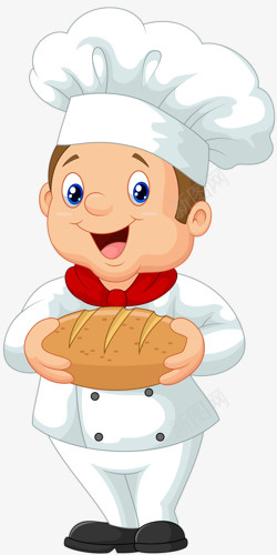 手拿面包的厨师png免抠素材_88icon https://88icon.com 厨师 帽子 白色 站立的人 面包 食物