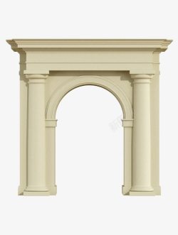白色罗马门柱建筑素材