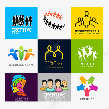 团队的凝聚力团队合作Logo图标图标
