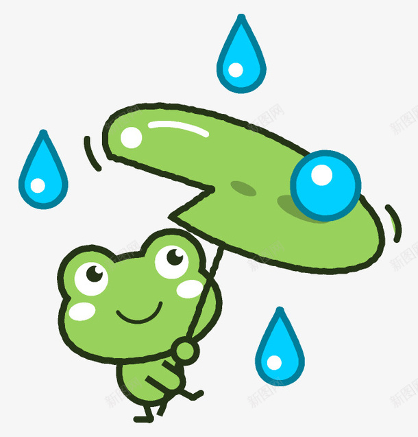卡通雨季里的青蛙png免抠素材_88icon https://88icon.com 下雨天 卡通 荷叶 雨季 青蛙