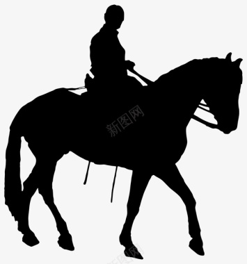 轮廓的人黑色手绘骑马的人图标图标