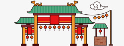 北京钟鼓楼手绘门楼矢量图高清图片