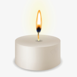 白色燃烧的蜡烛插画矢量图素材