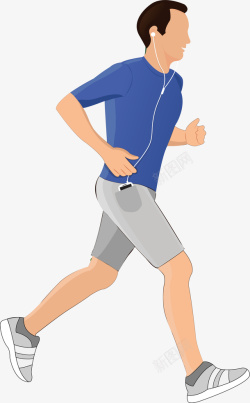 马拉松跑步听着音乐跑步的男人高清图片