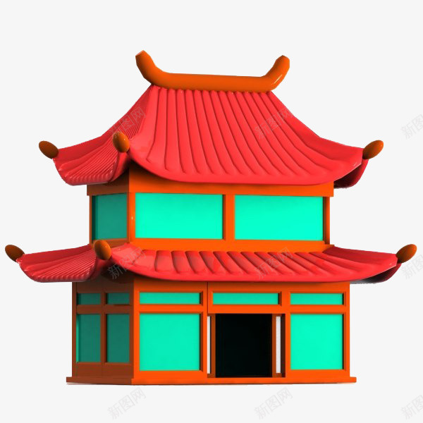 卡通红色砖顶古典楼阁png免抠素材_88icon https://88icon.com 卡通红色砖顶古典楼阁 古代建筑 古典 古典楼阁 楼阁 砖红色背景 红色砖瓦