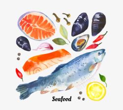 精美辣椒食品标签精美海鲜元素高清图片