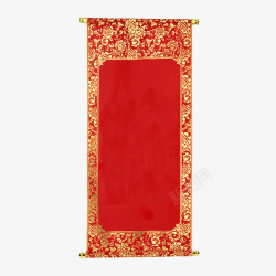 中国风红色传统卷轴素材