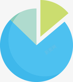 蓝色扇形统计图矢量图素材