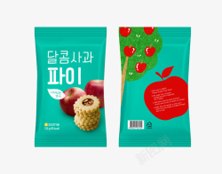 韩式零食蓝色包装袋素材