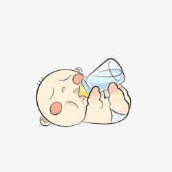 宝宝躺着躺着手脚一起拿着奶瓶的宝宝高清图片
