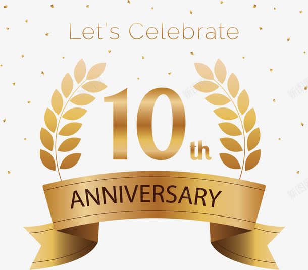 金色树叶10周年纪念png免抠素材_88icon https://88icon.com 10周年 周年 周年纪念 矢量png 金色10周年 金色树叶