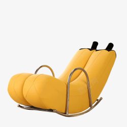个性雷达椅创意懒人沙发黄色香蕉躺椅摇摇椅高清图片