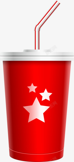 红色的吸管红色饮料杯子高清图片